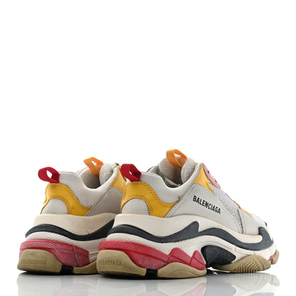 Balenciaga Mesh Nubuck Womens Triple S Sneakers 37 White Gris Jaune Rose 4 of 21