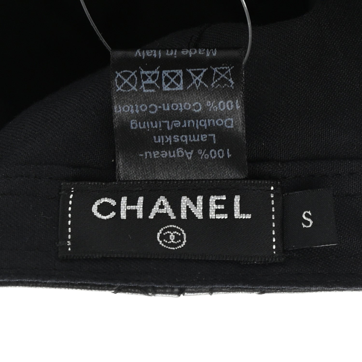 Chanel Lambskin Quilted CC Cap Hat S Black 8 of 8