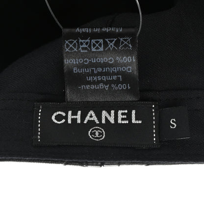 Chanel Lambskin Quilted CC Cap Hat S Black 8 of 8