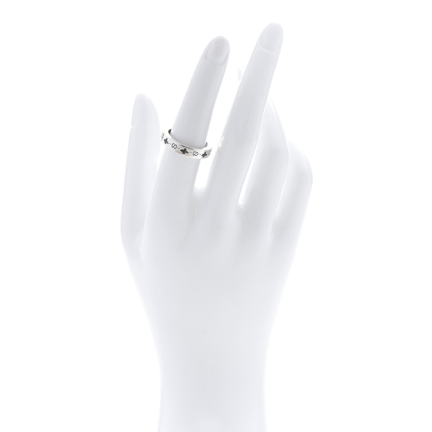 Gucci Sterling Silver Narrow Bee Ring 54 6.75 2 of 7