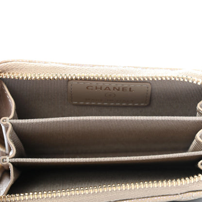 Chanel Iridescent Caviar Quilted Zip Around Coin Purse Dark Beige 5 of 7