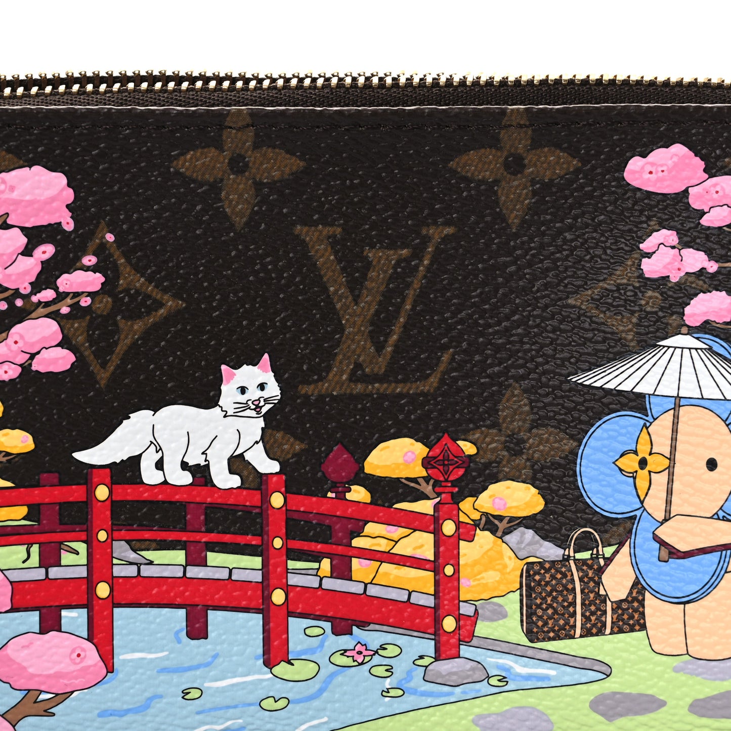 Monogram 2021 Christmas Animation Japanese Garden Mini Pochette Accessories Wisteria Pink