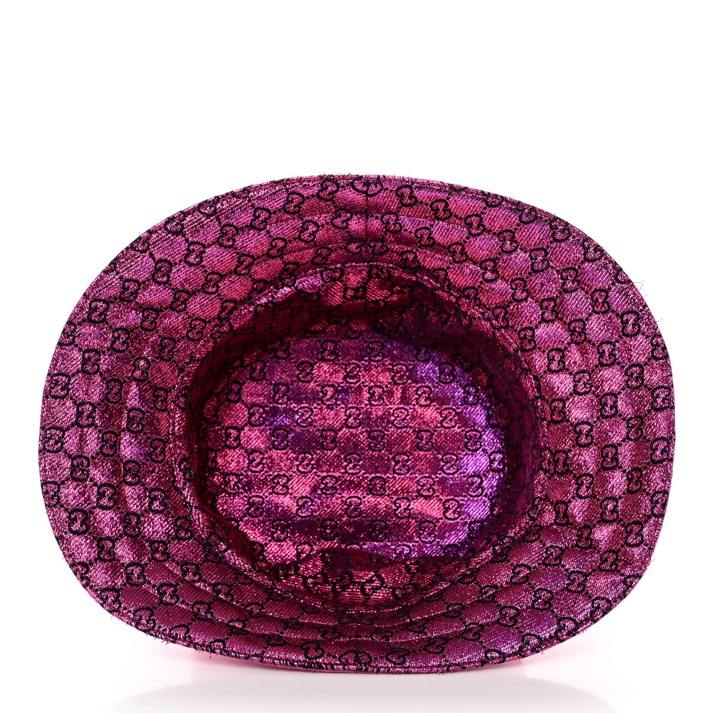 Canvas Lame GG Monogram Reversible Bucket Hat Fuxia Pink
