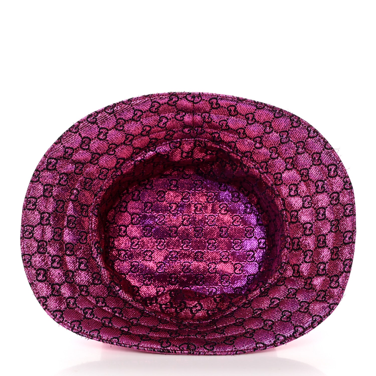Gucci Canvas Lame GG Monogram Reversible Bucket Hat Fuxia Pink 14 of 14