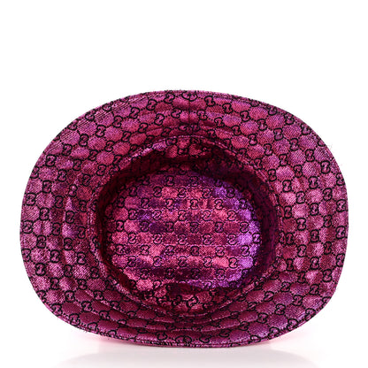 Gucci Canvas Lame GG Monogram Reversible Bucket Hat Fuxia Pink 14 of 14