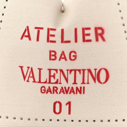 Valentino Garavani Canvas Atelier 01 Metal Stitch Edition Medium Tote Bag Naturale 8 of 11
