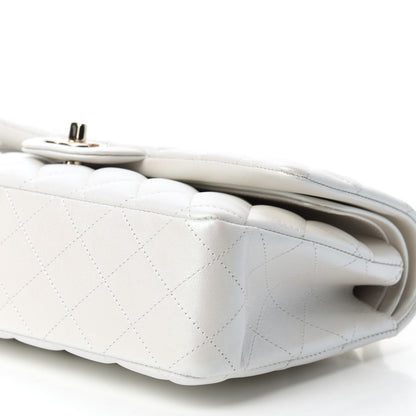 Chanel Iridescent Calfskin Quilted Medium Double Flap Ivory 7 of 12