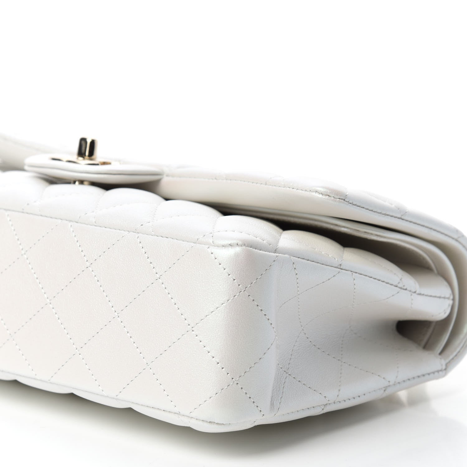Chanel Iridescent Calfskin Quilted Medium Double Flap Ivory 7 of 12