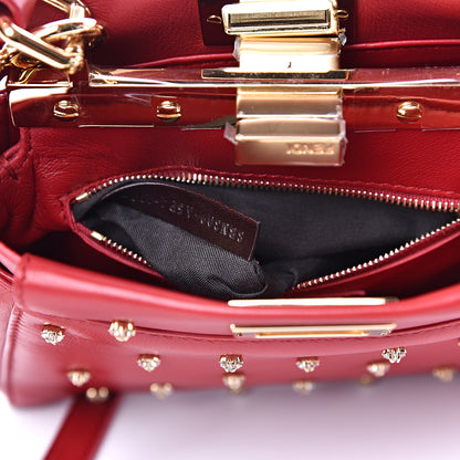Fendi Nappa Crystal Stars Studded XS Peekaboo Iconic Satchel Fragola 7 of 10