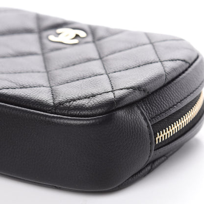 Chanel Caviar Quilted Small Curvy Pouch Cosmetic Case Black 9 of 10