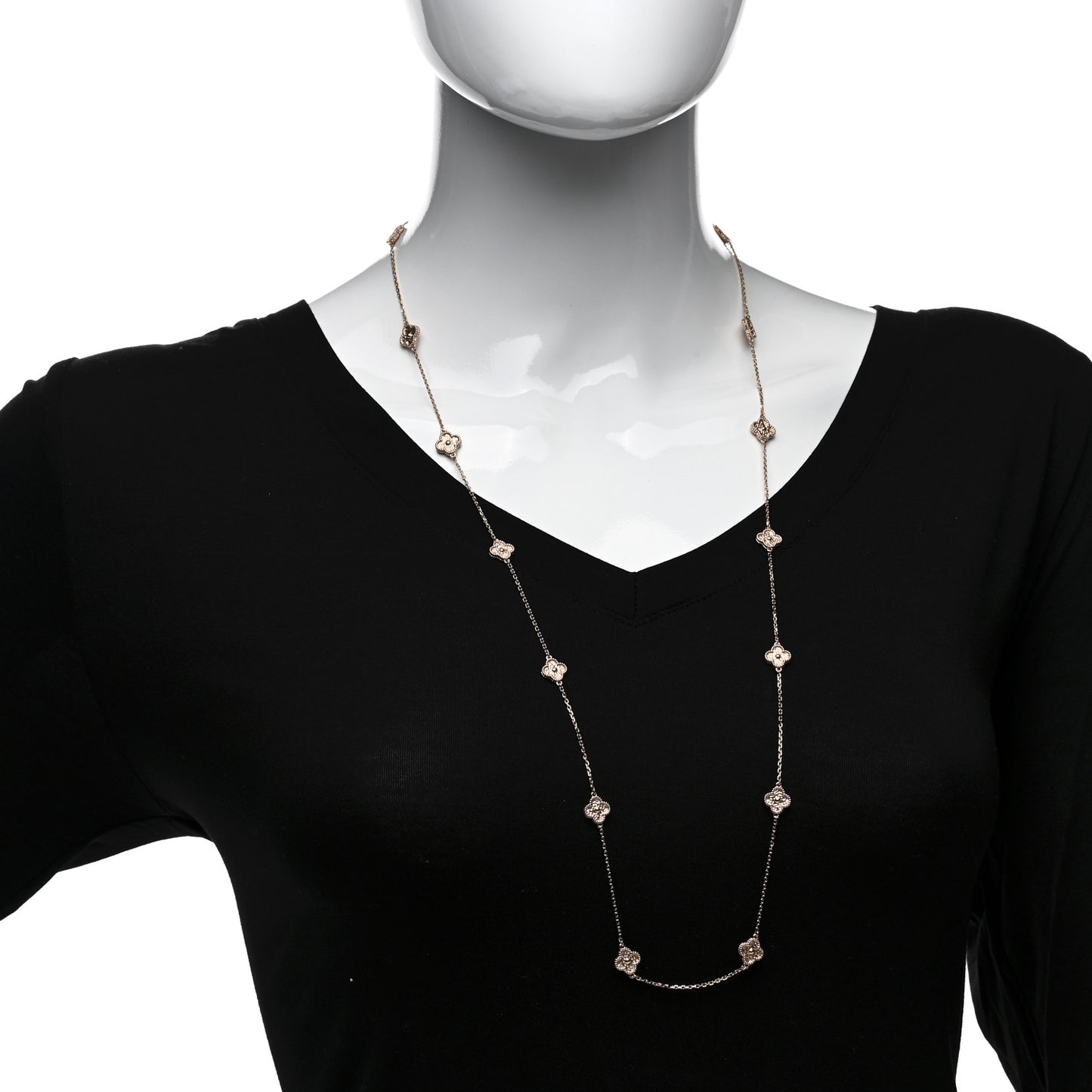 18K Rose Gold 16 Motifs Sweet Alhambra Necklace
