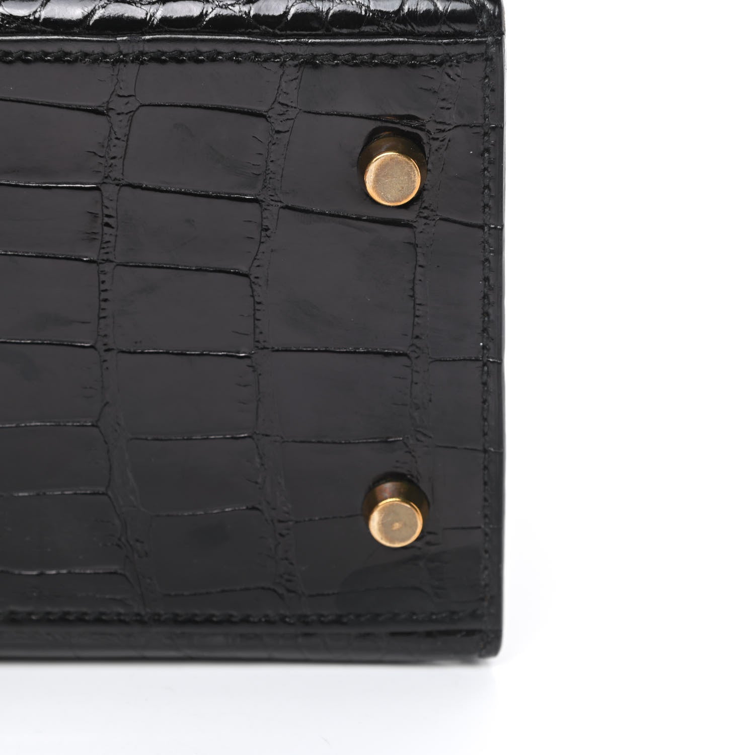 Hermes Shiny Alligator Kelly Sellier 28 Black 37 of 39