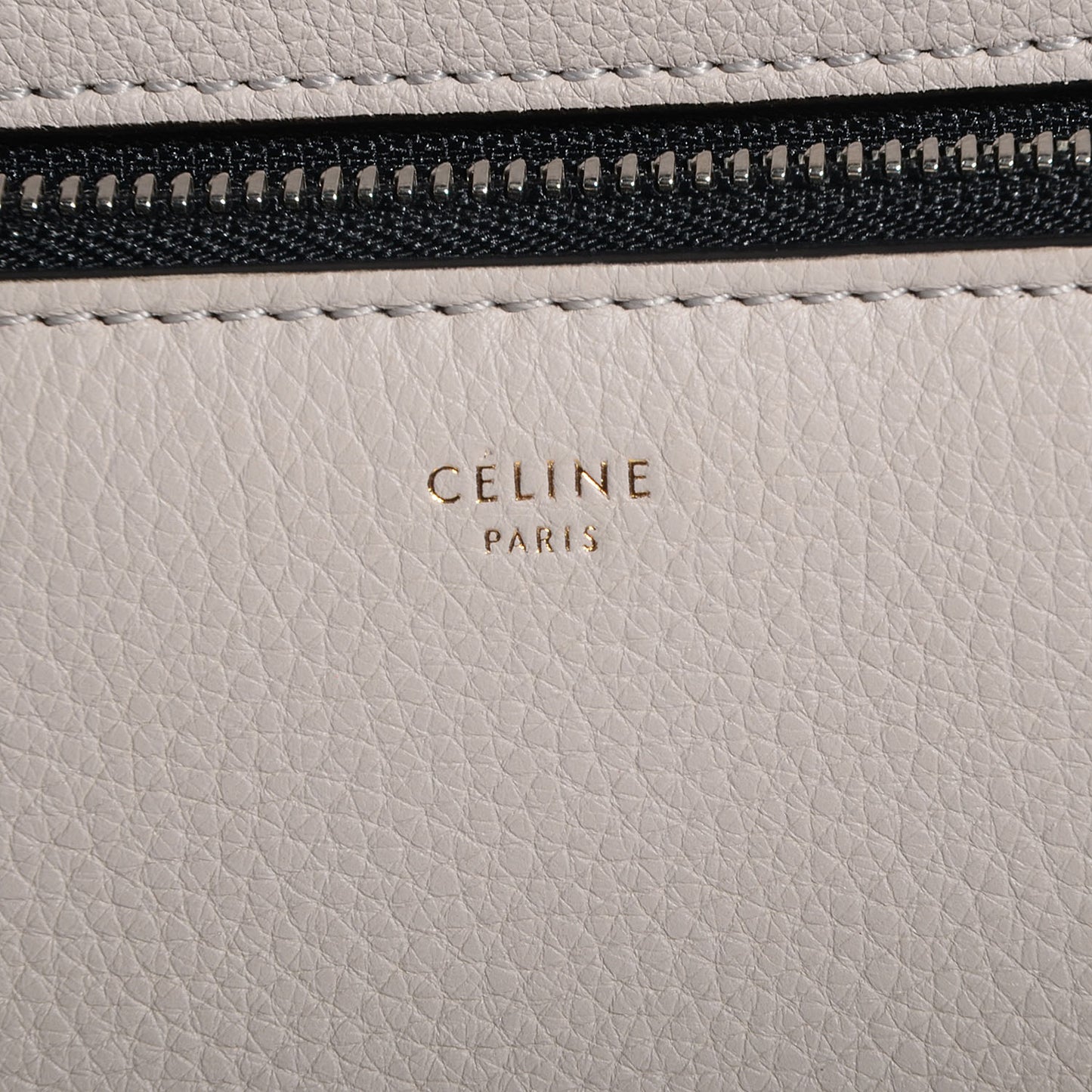 Grained Calfskin Medium Edge Shoulder Bag Pearl Grey