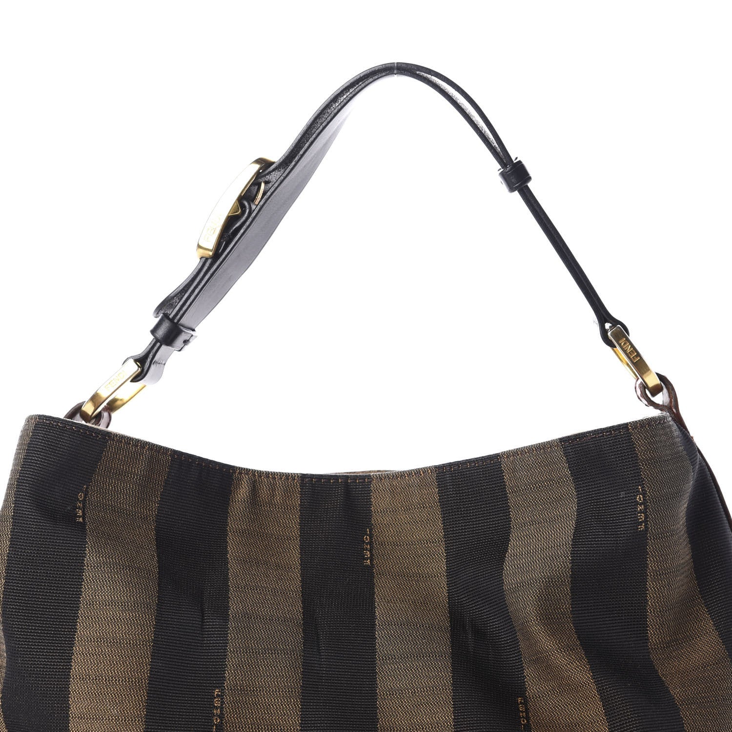 Fendi Pequin Cuoio Vegetale Large Hobo Tobacco Black Cuoio 15 of 15