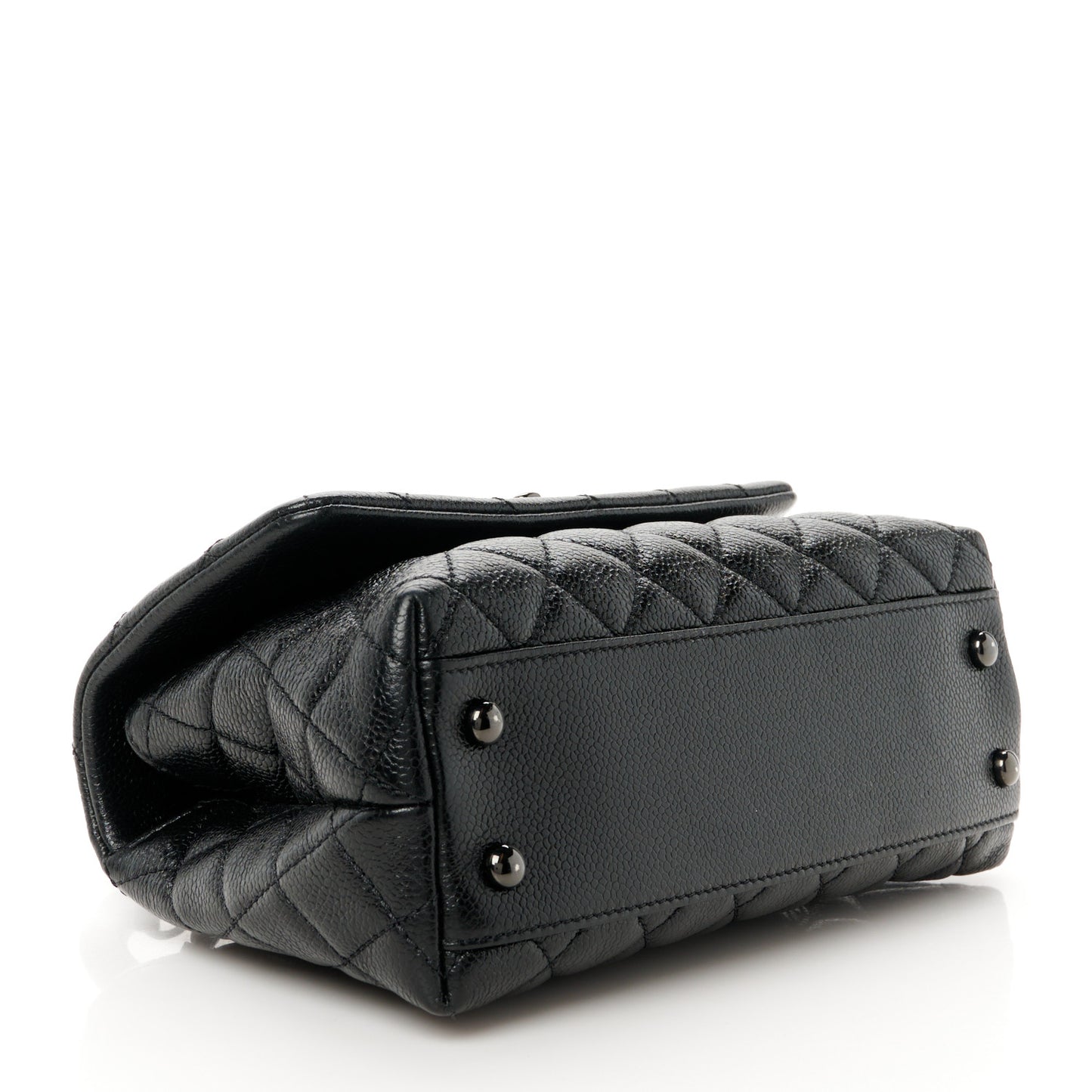 Caviar Quilted Mini Coco Handle Flap So Black