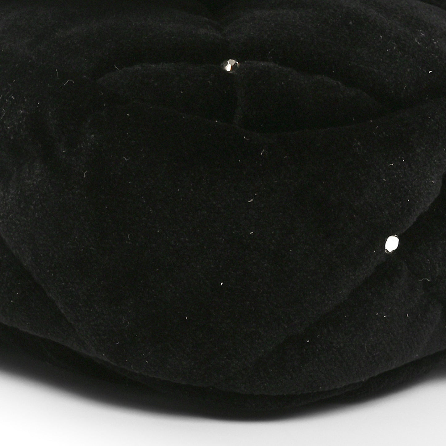 Velvet Diamanté Quilted Flap Clutch Black