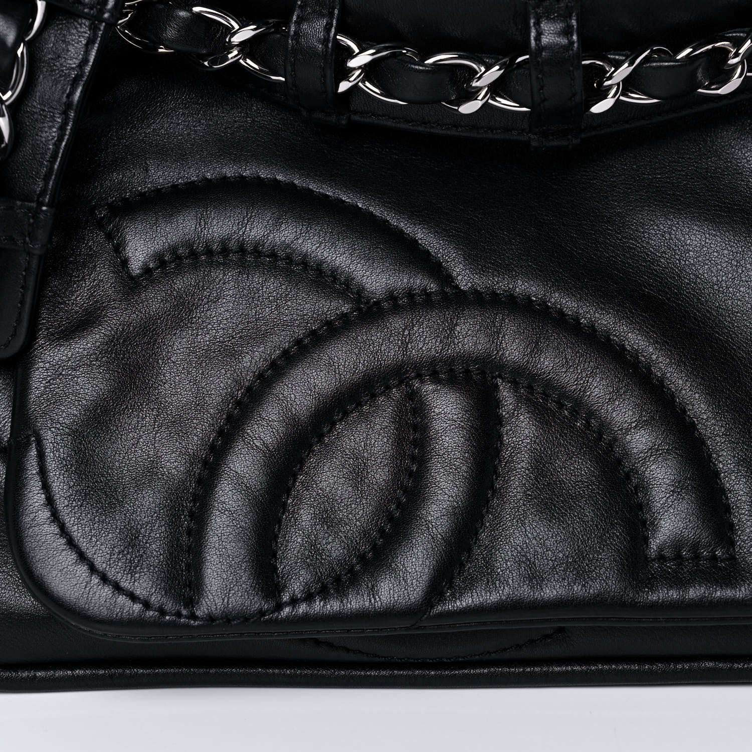 Chanel Calfskin CC Accordion Flap Black 9 of 11