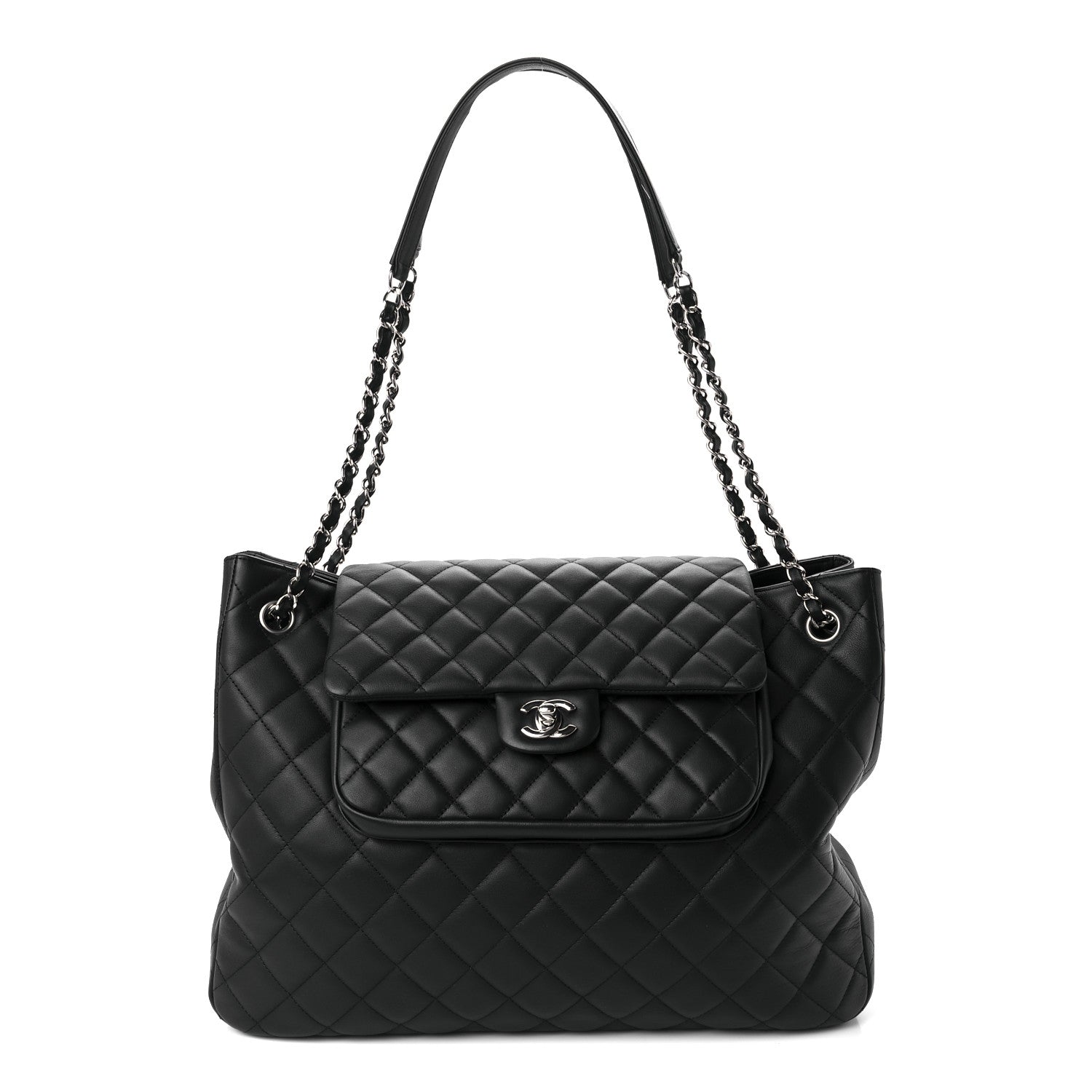 Chanel Calfskin Quilted Flap Tote Black 1 of 9