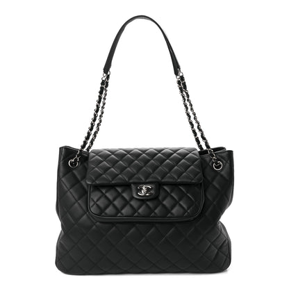 Chanel Calfskin Quilted Flap Tote Black 1 of 9