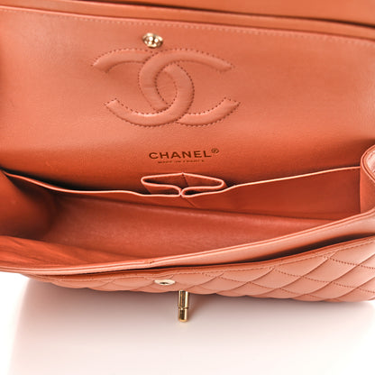 Chanel Lambskin Quilted Medium Double Flap Coral 5 of 10