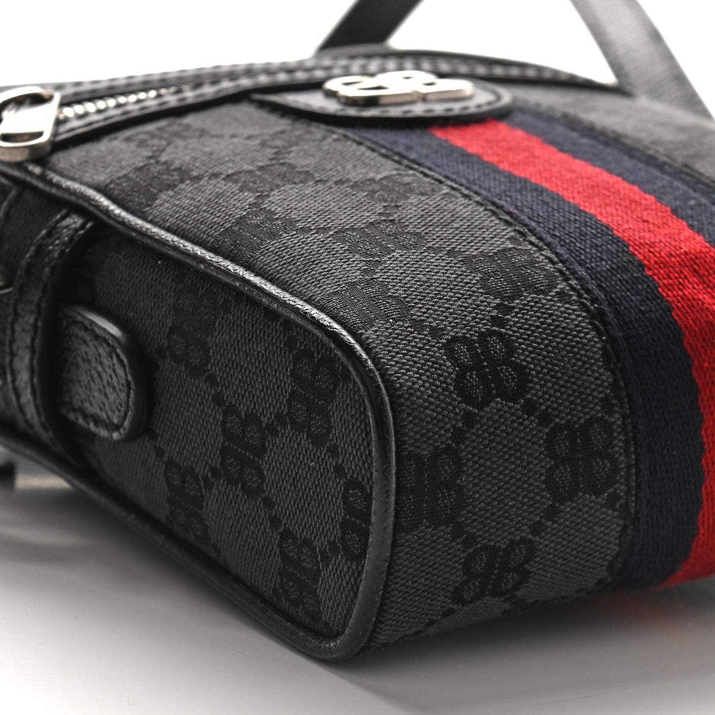 X BALENCIAGA BB Monogram Web Mini Ophidia Messenger Black