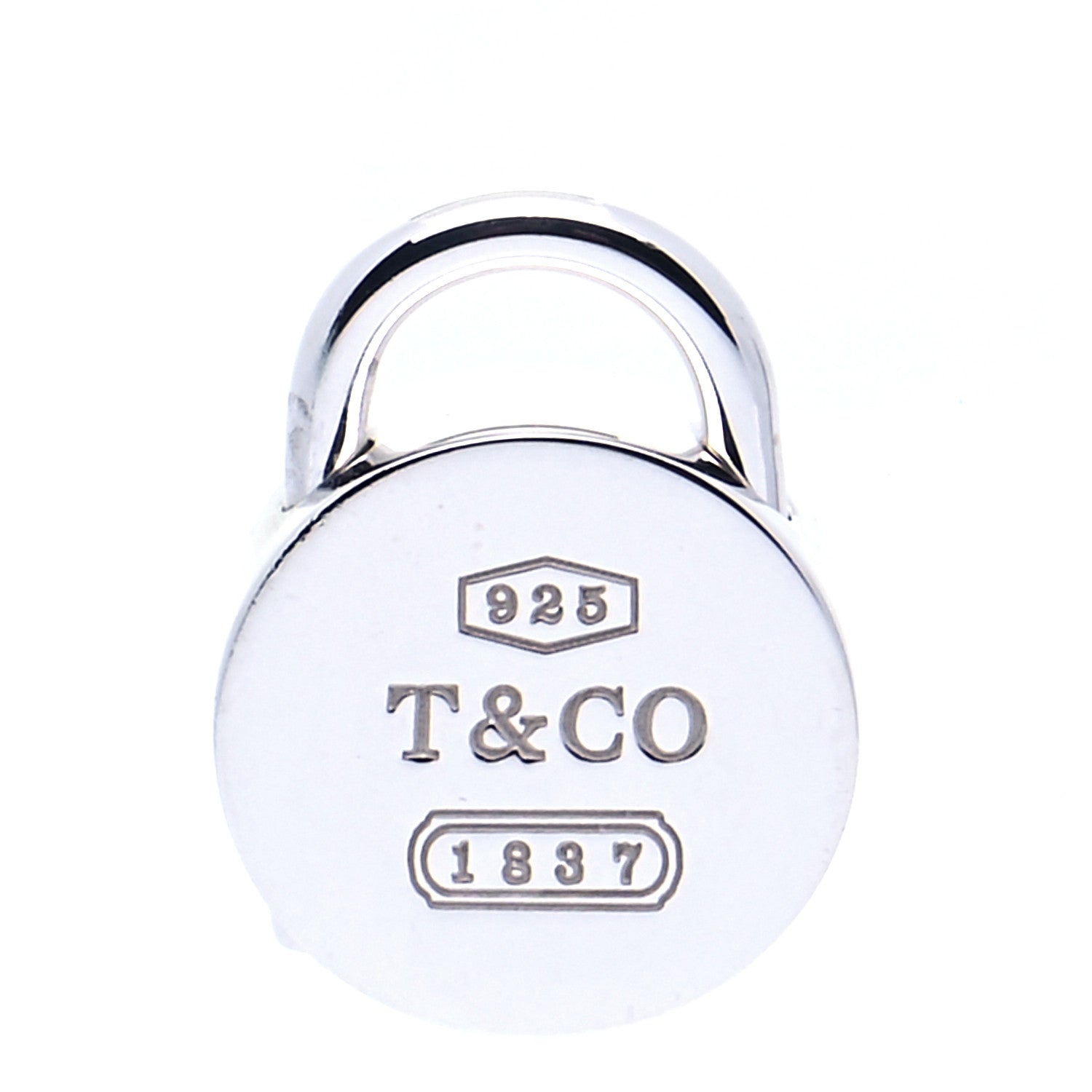 Tiffany Sterling Silver 1837 Round Padlock Charm 1 of 5