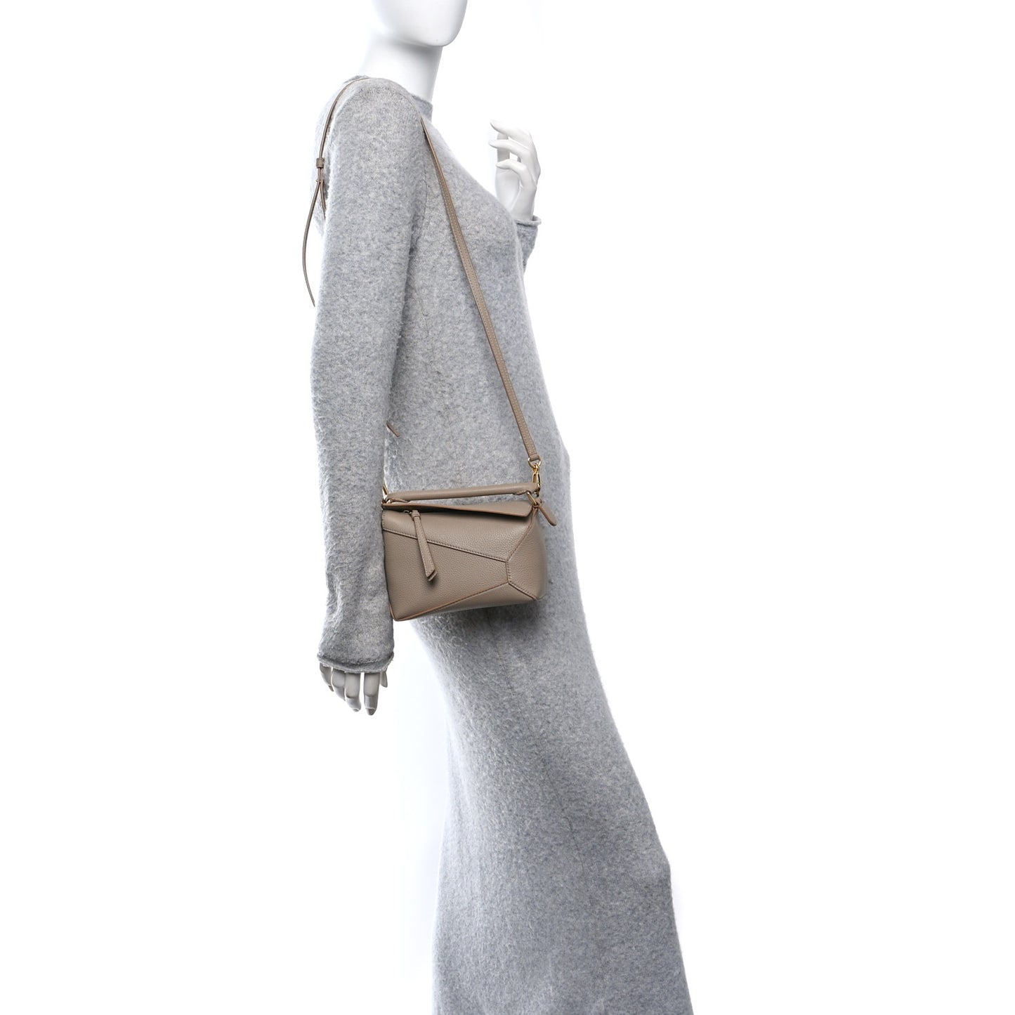 Calfskin Mini Puzzle Edge Bag Sand