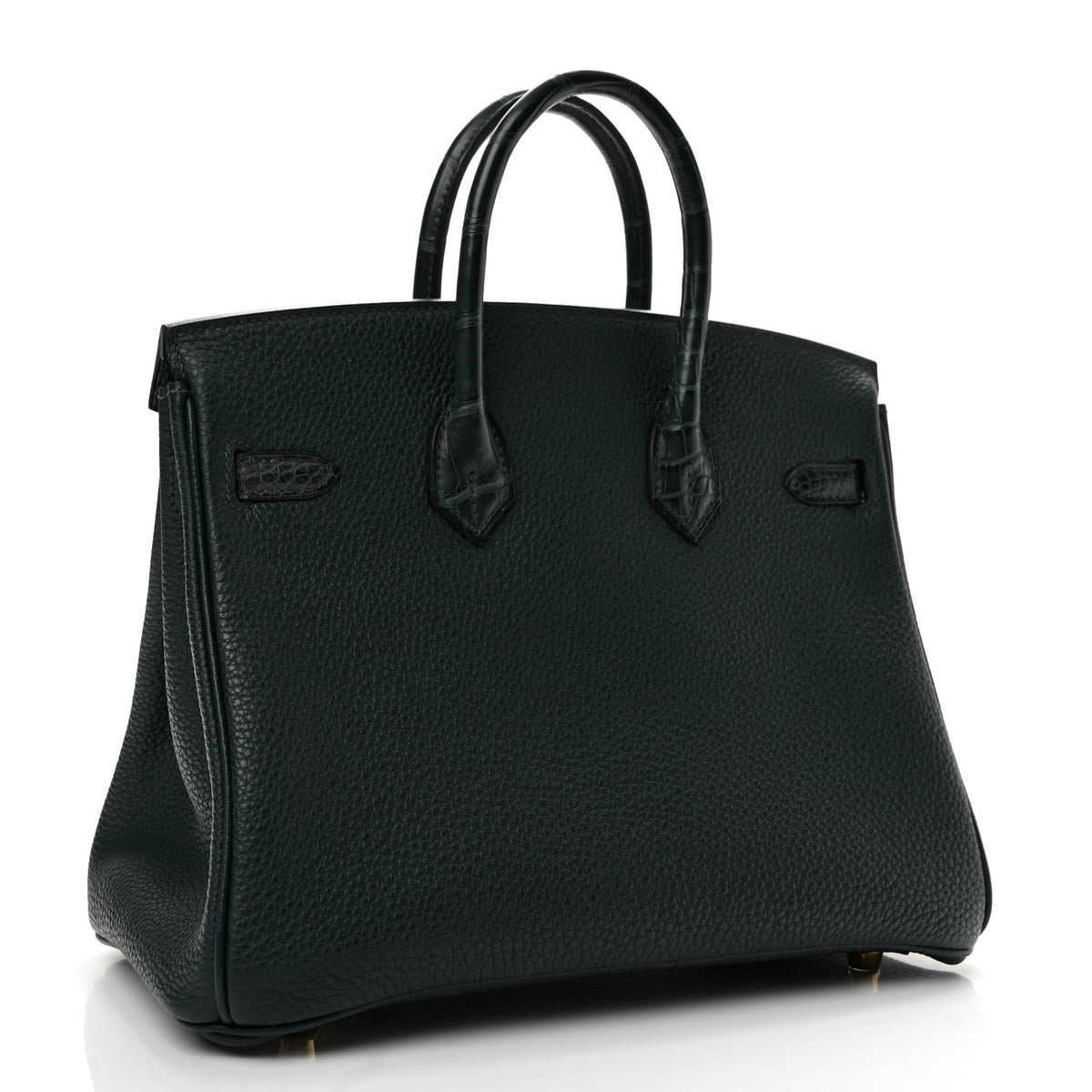Hermes Togo Matte Alligator Birkin Touch 25 Vert Cypress 3 of 11