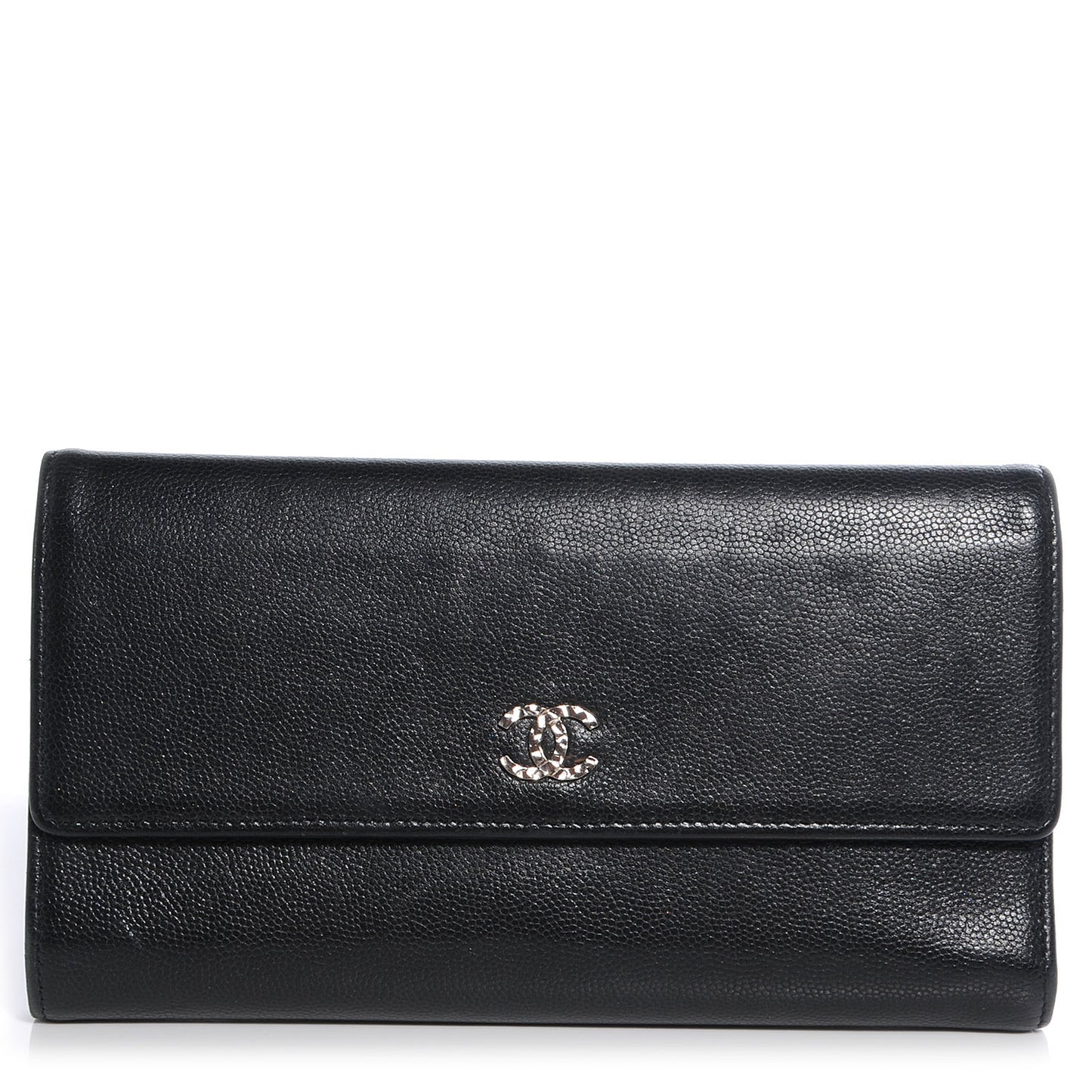 Caviar CC Large Flap Wallet Black