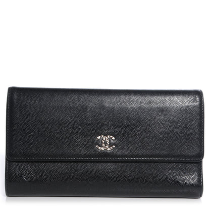 Chanel Caviar CC Large Flap Wallet Black 1 of 8