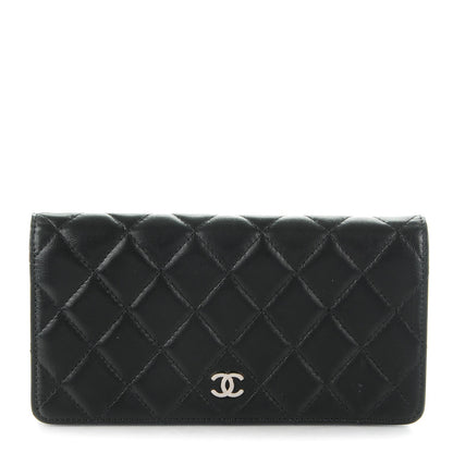 Chanel Lambskin Quilted Yen Wallet Black 1 of 8