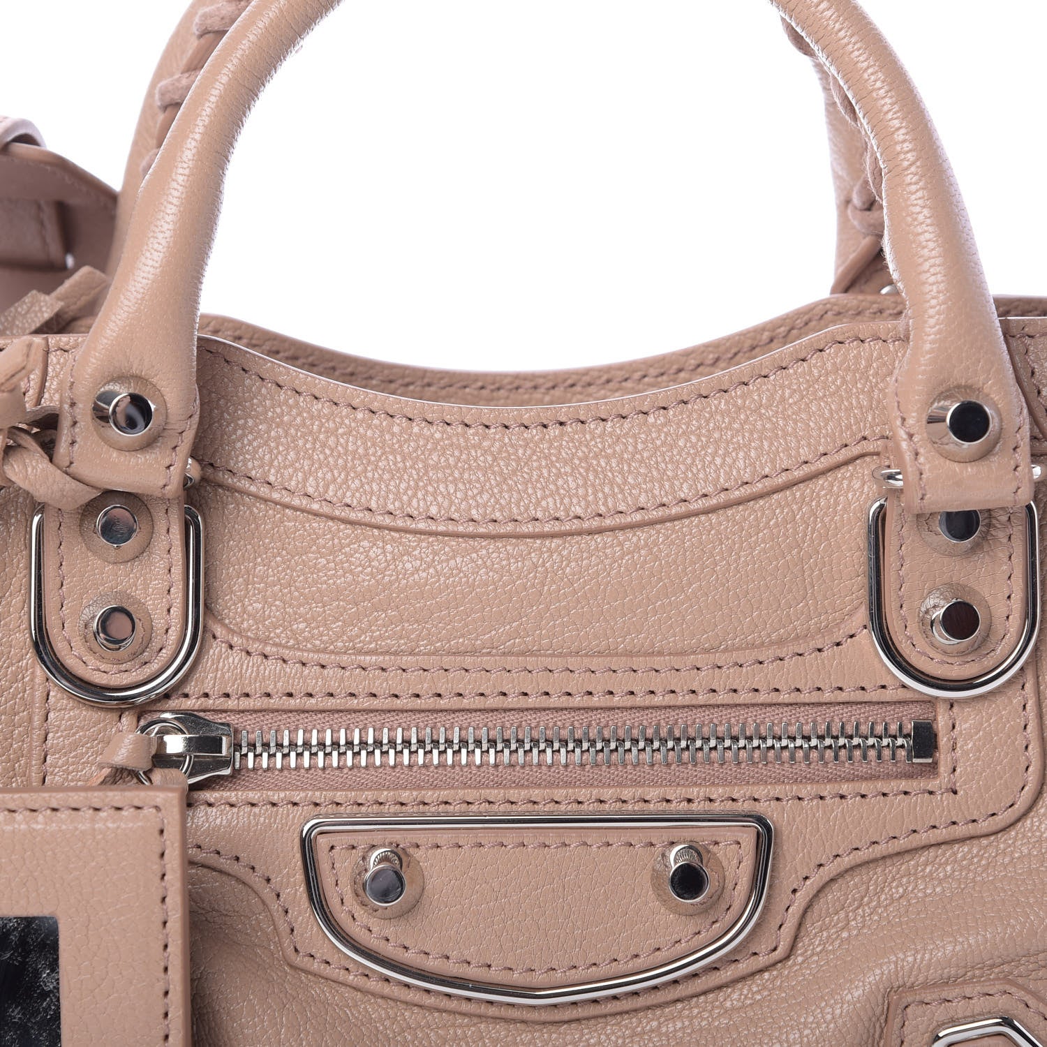 Balenciaga Shiny Goatskin Silver Metallic Edge Hardware Mini City Rose Des Sables 8 of 10