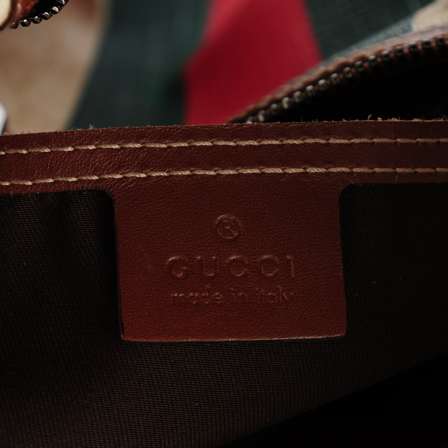 GG Plus Monogram Web Stripe Large Carry On Duffle Tan