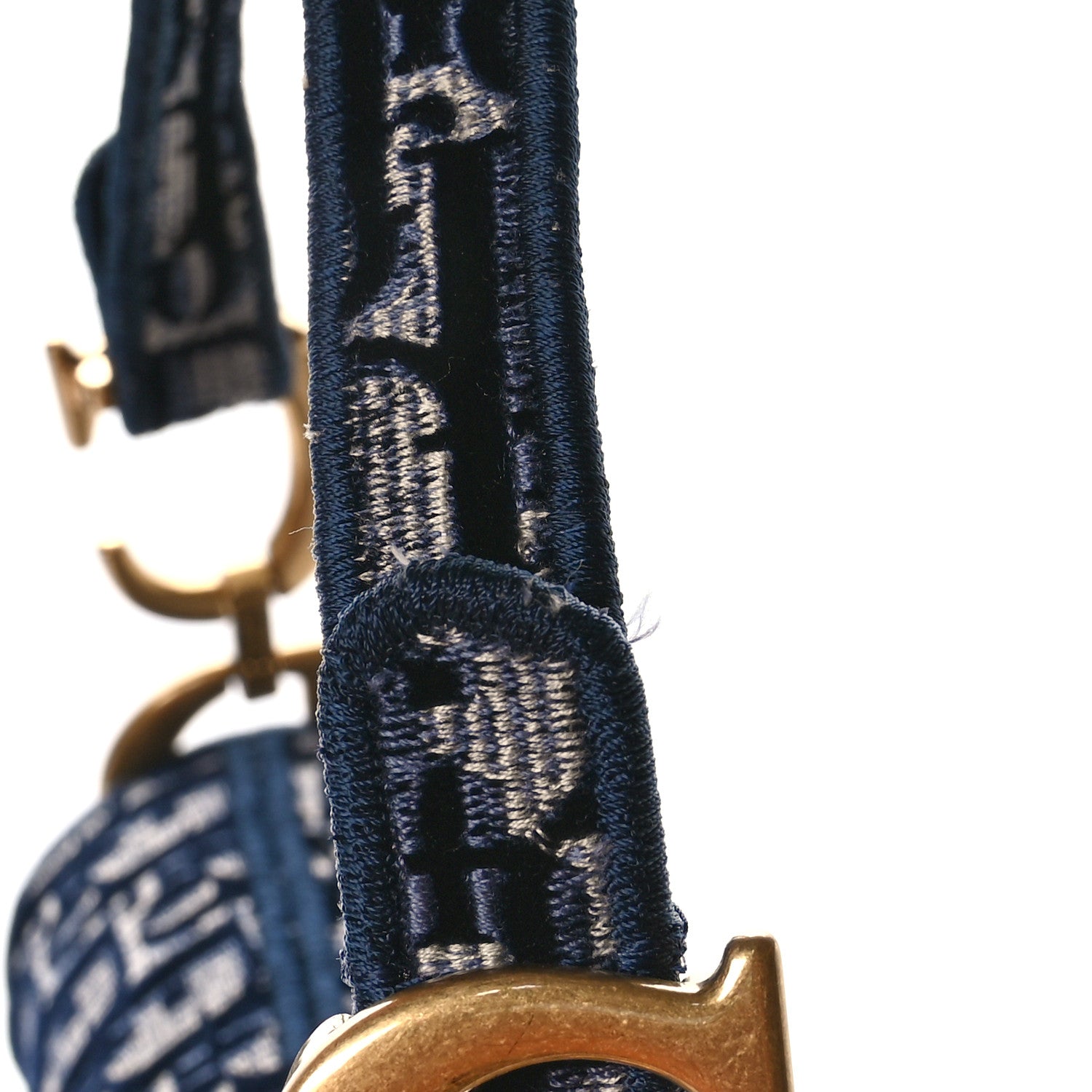 Christian Dior Velvet Oblique Saddle Bag Blue 12 of 13