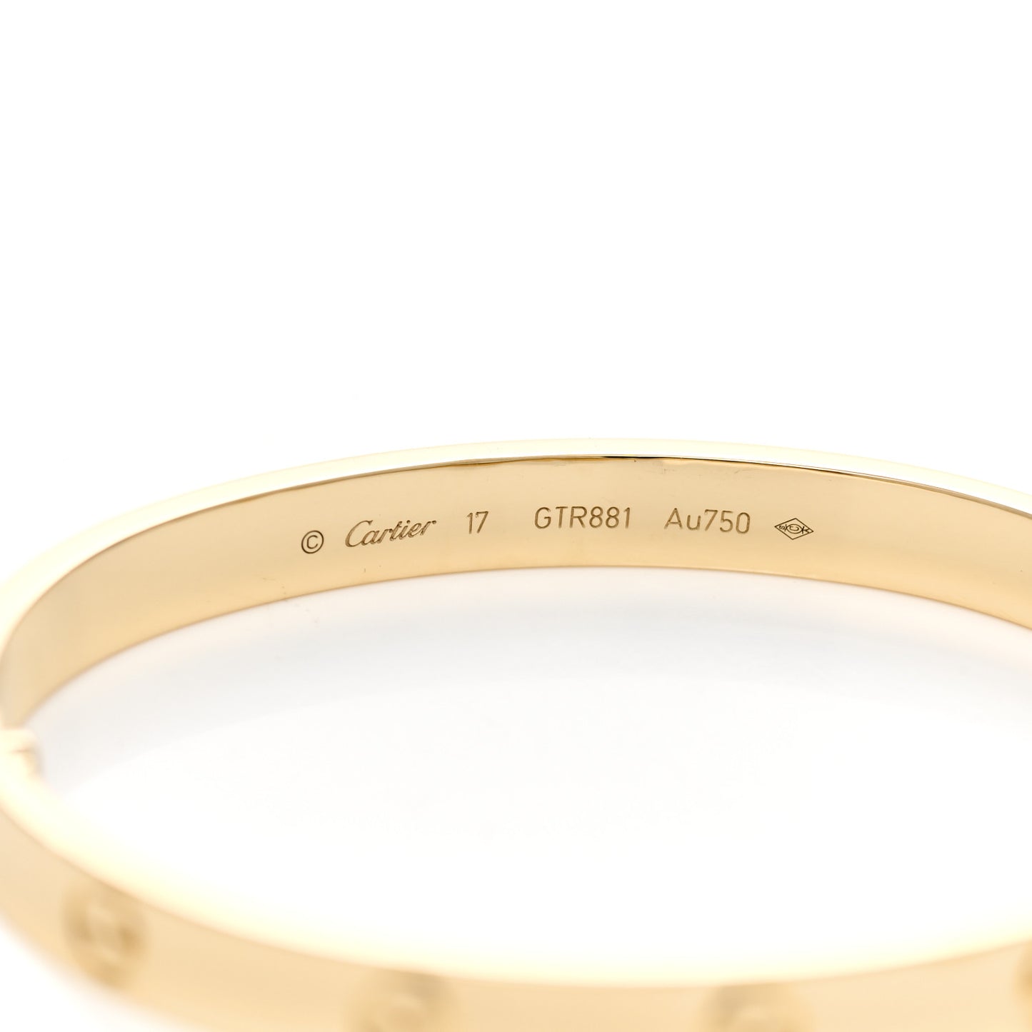 18K Yellow Gold LOVE Bracelet 17