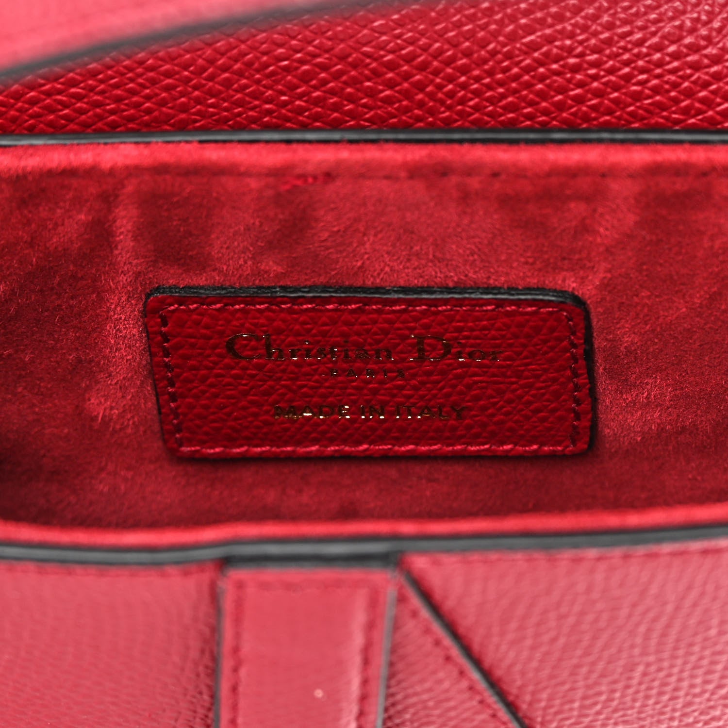 Christian Dior Grained Calfskin Mini Saddle Bag Red 6 of 11