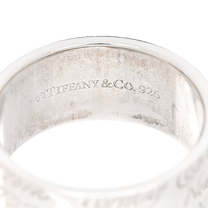Tiffany Sterling Silver 10mm Notes Wide Ring 60 9 4 of 5