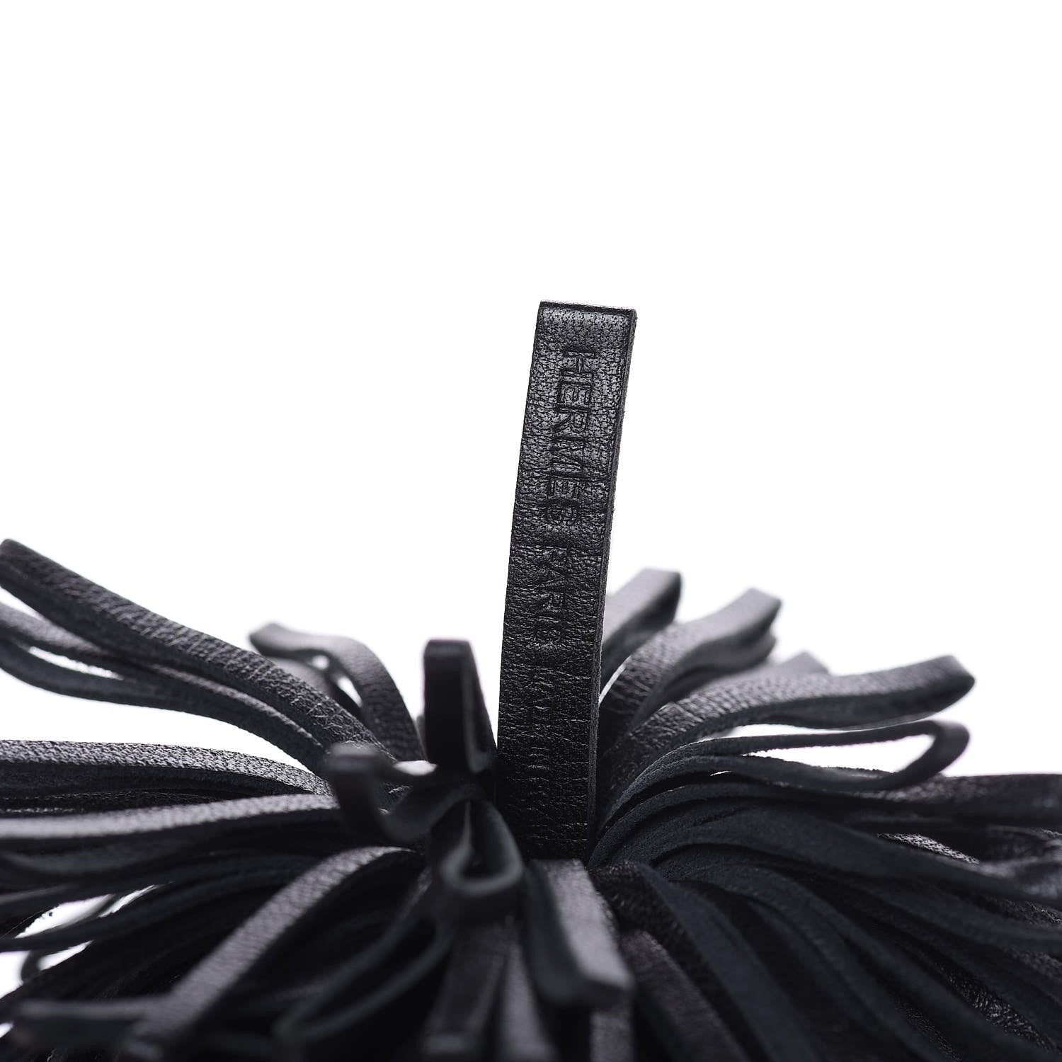 Hermes Lambskin Carmen Tassel Key Holder Black 3 of 4