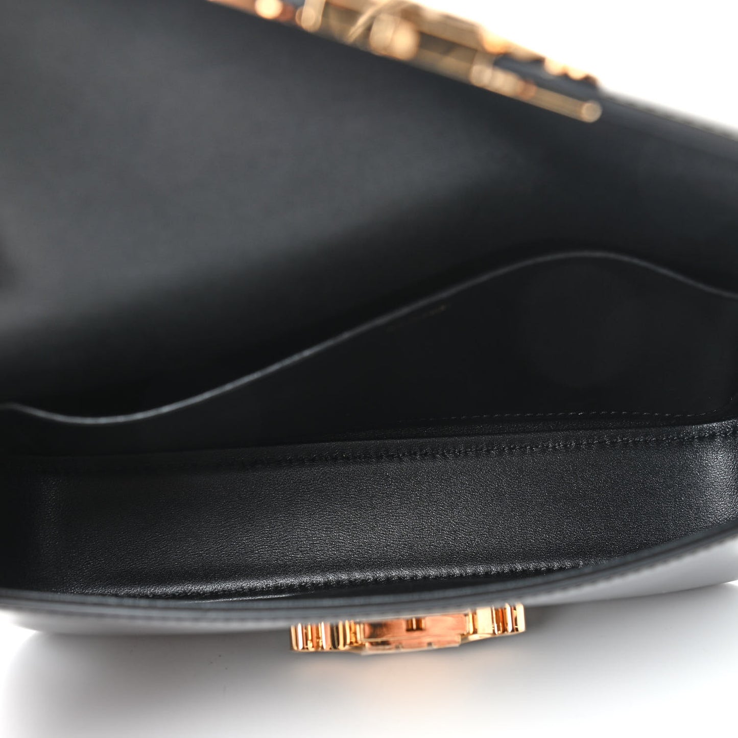 Shiny Calfskin Triomphe Shoulder Bag Black
