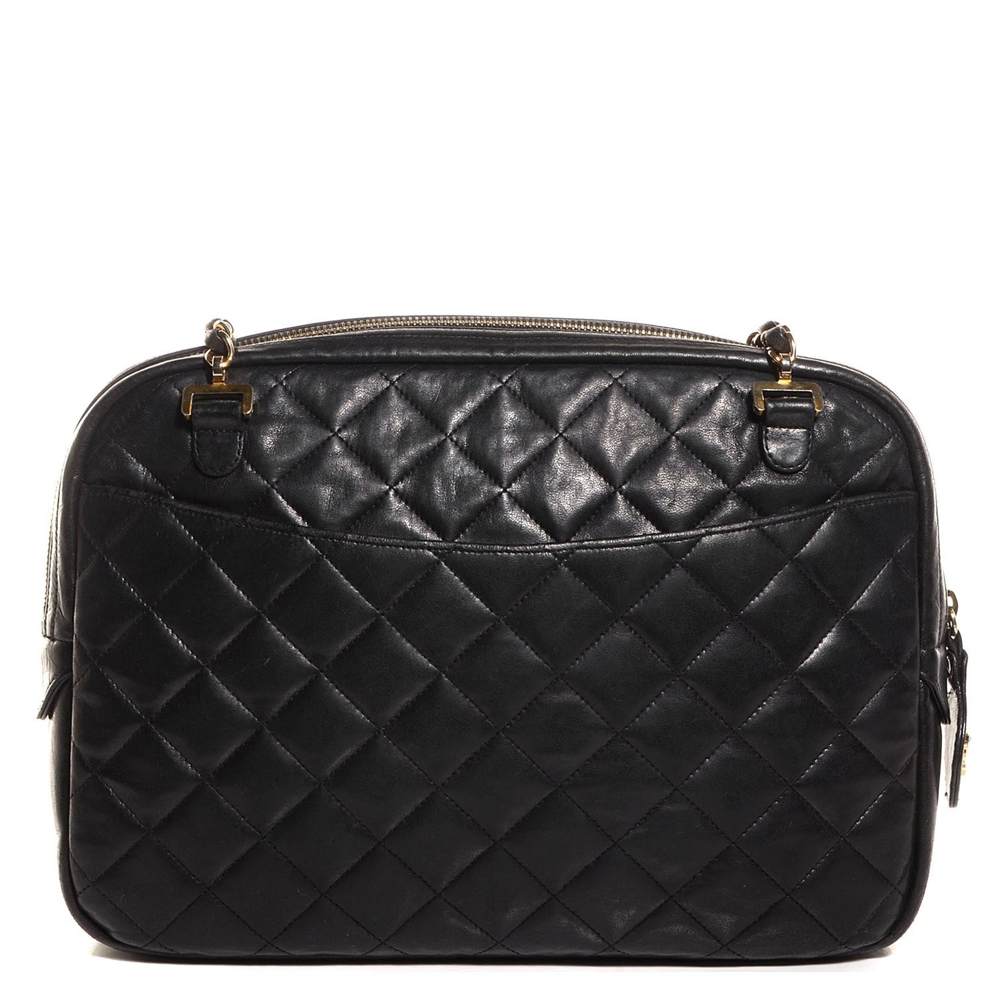 Lambskin Quilted Camera Case Black