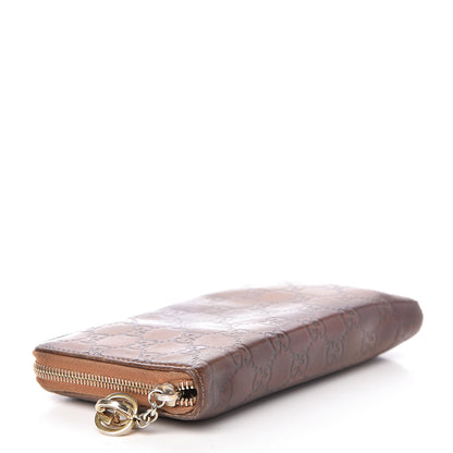 Gucci Metallic Guccissima Twins Zip Around Organizer Wallet Bronze 4 of 25