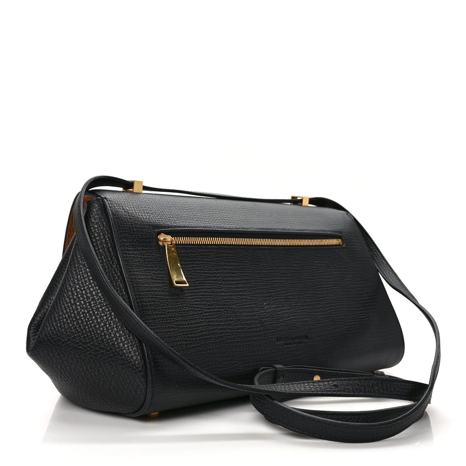 Bottega Veneta BOTTEGA VENETA Textured Calfskin Small BV Angle Shoulder Bag Black 3 of 15