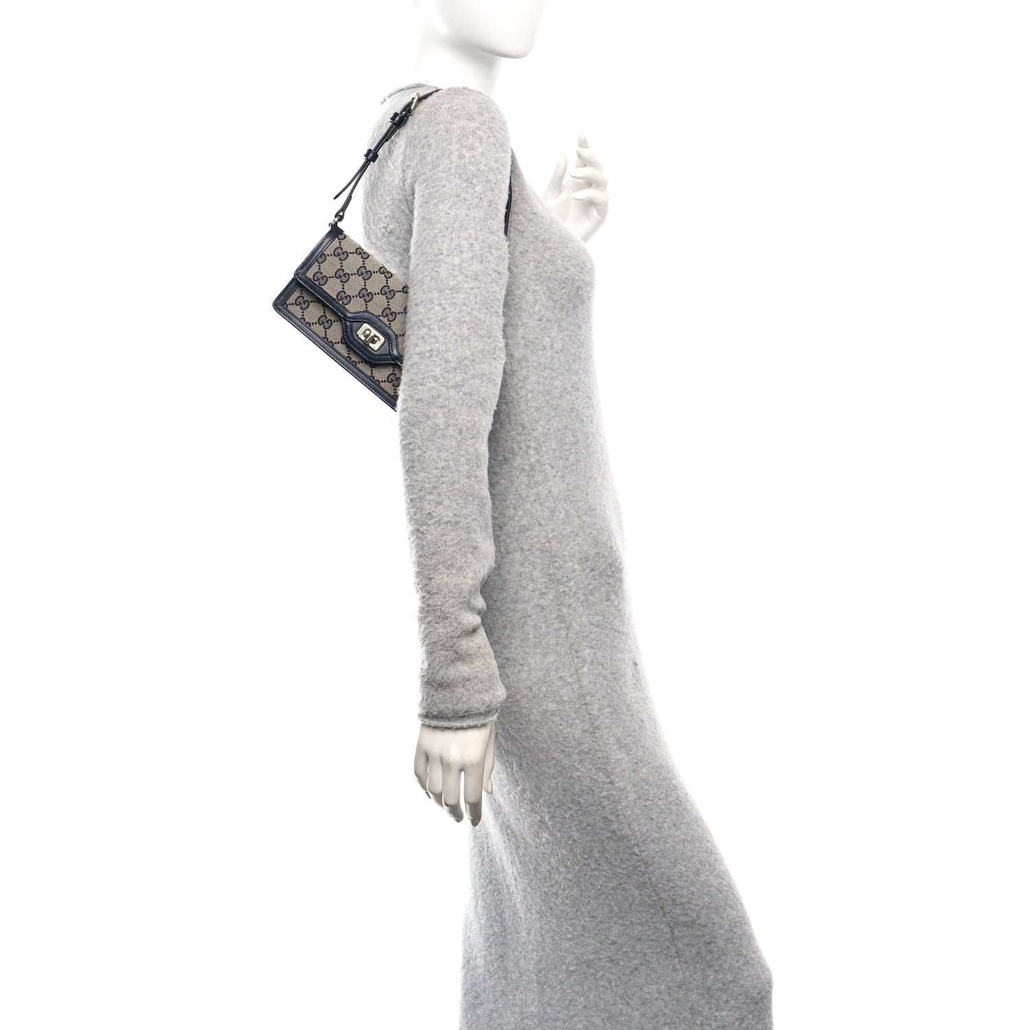 Gucci GG Monogram Mini Luce Shoulder Bag Beige Blue 2 of 9