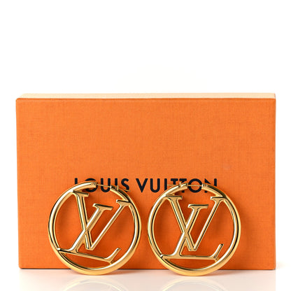 Louis Vuitton Metal Louise Hoop Earrings Gold 6 of 6