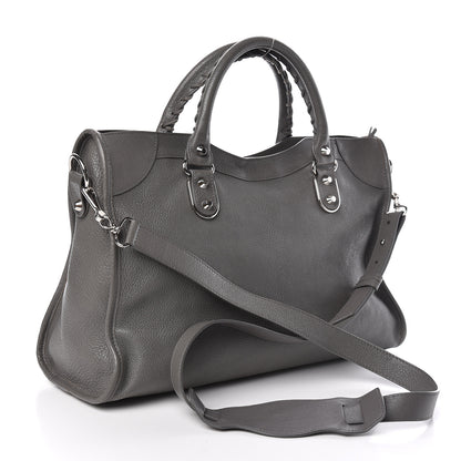 Balenciaga Chevre Silver Metallic Edge Hardware City Gris Acier 4 of 13