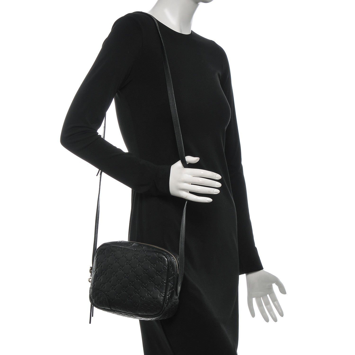 Gucci Guccissima Mini Bree Messenger Bag Black 2 of 7