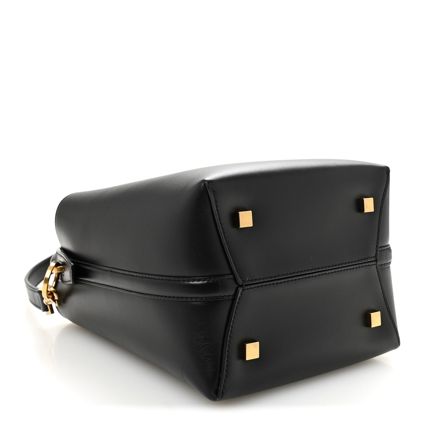 Smooth Shiny Calfskin Monogram Le 37 Small Bucket Bag Black
