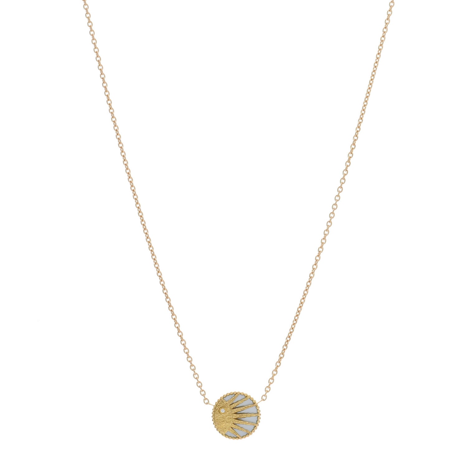 Christian Dior 18K Yellow Gold Platinum Black Onyx Mother of Pearl Diamond Rose Celeste Pendant Necklace 1 of 5