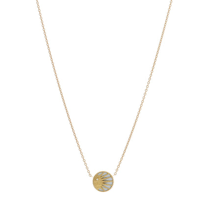 Christian Dior 18K Yellow Gold Platinum Black Onyx Mother of Pearl Diamond Rose Celeste Pendant Necklace 1 of 5