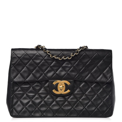Chanel Lambskin Quilted XL Jumbo Single Flap Black 1 of 14